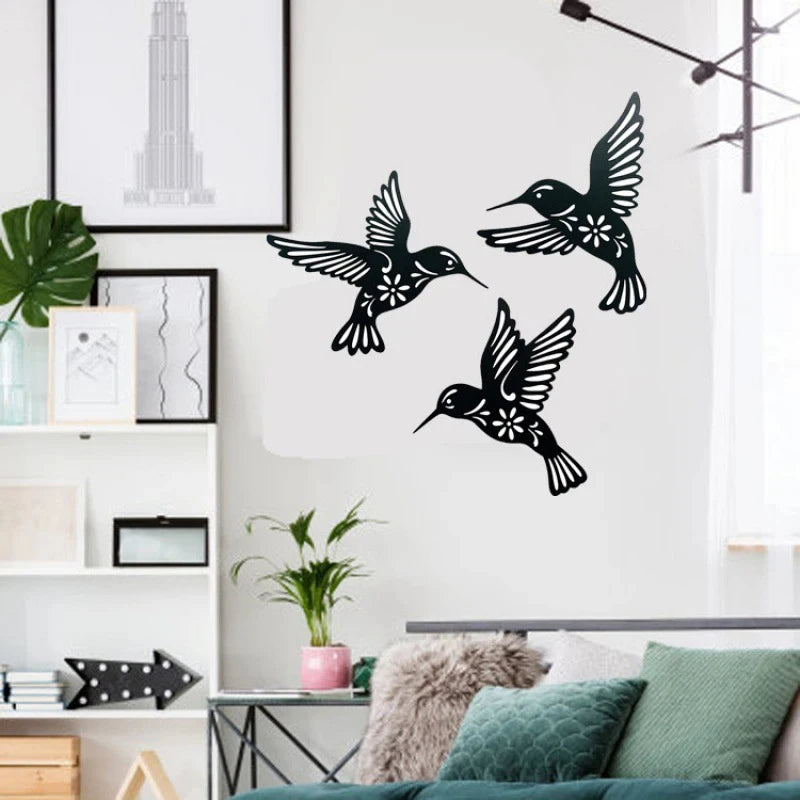 Colibra - Metal Hummingbird Wall Art, Set of 3