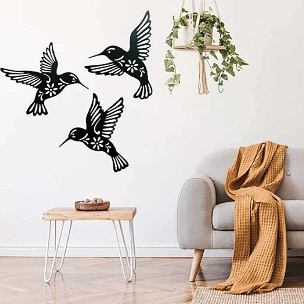 Colibra - Metal Hummingbird Wall Art, Set of 3