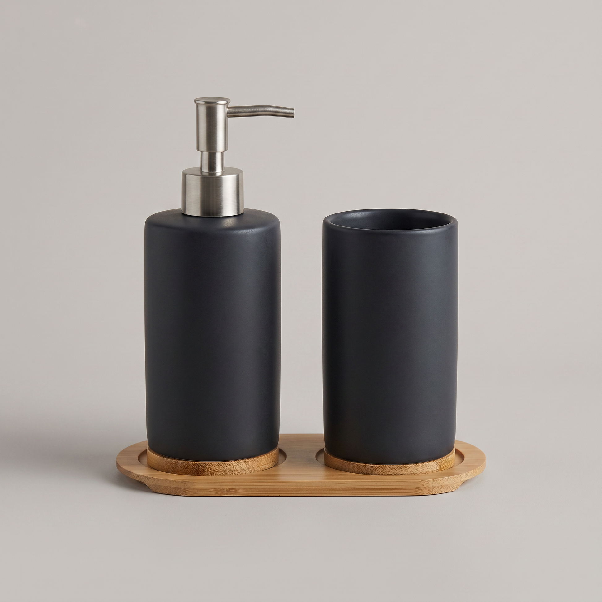 Bathora ceramic bathroom set - black