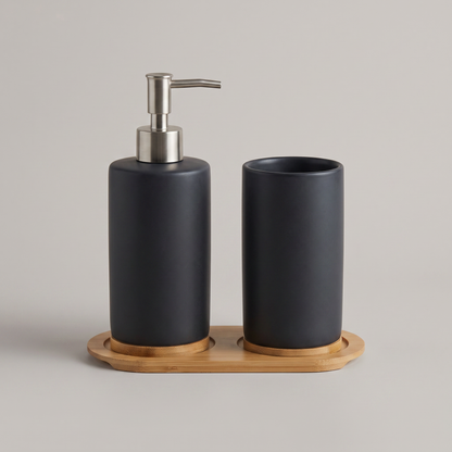 Bathora ceramic bathroom set - black