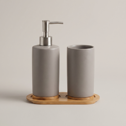Bathora ceramic bathroom set - grey