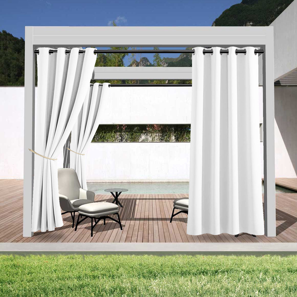 Terrazza waterproof outdoor curtain - white