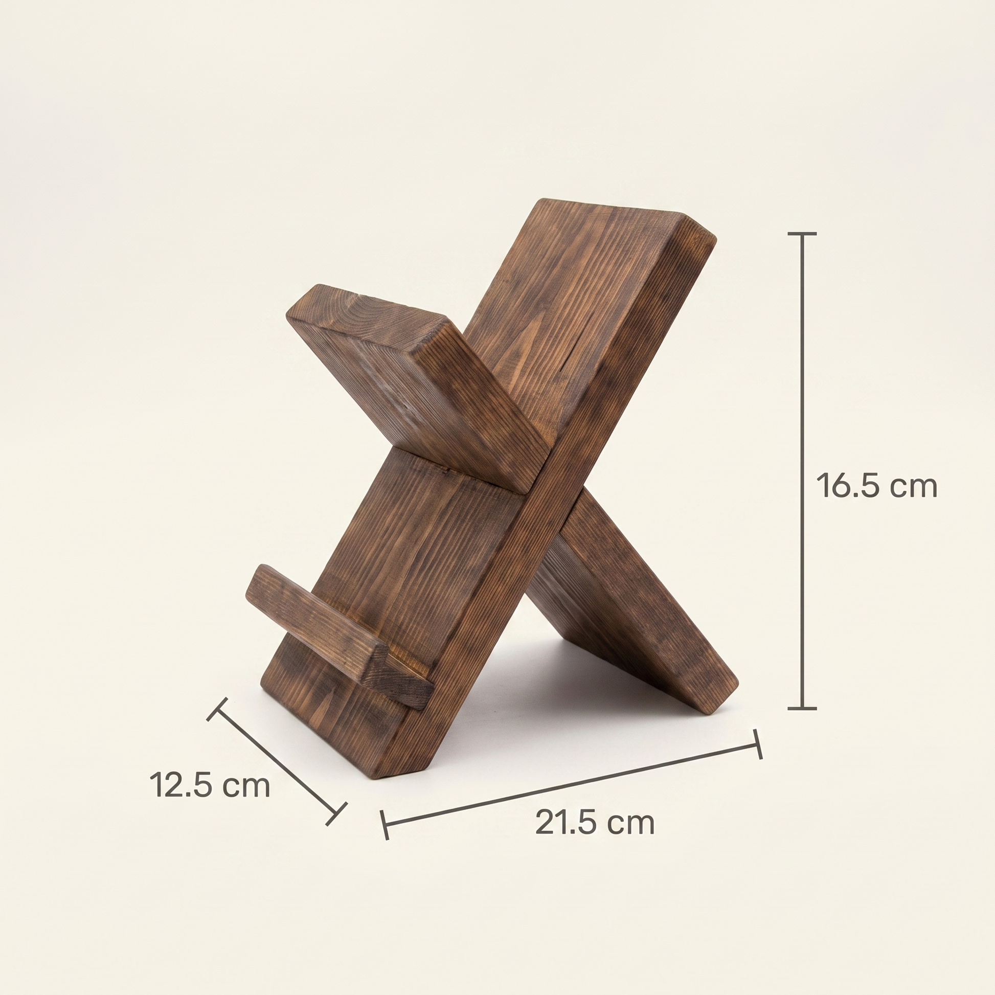 Recepta wooden cookbook stand - dimensions 21.5 x 12.5 x 16.5 cm