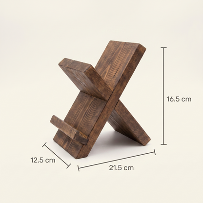 Recepta wooden cookbook stand - dimensions 21.5 x 12.5 x 16.5 cm