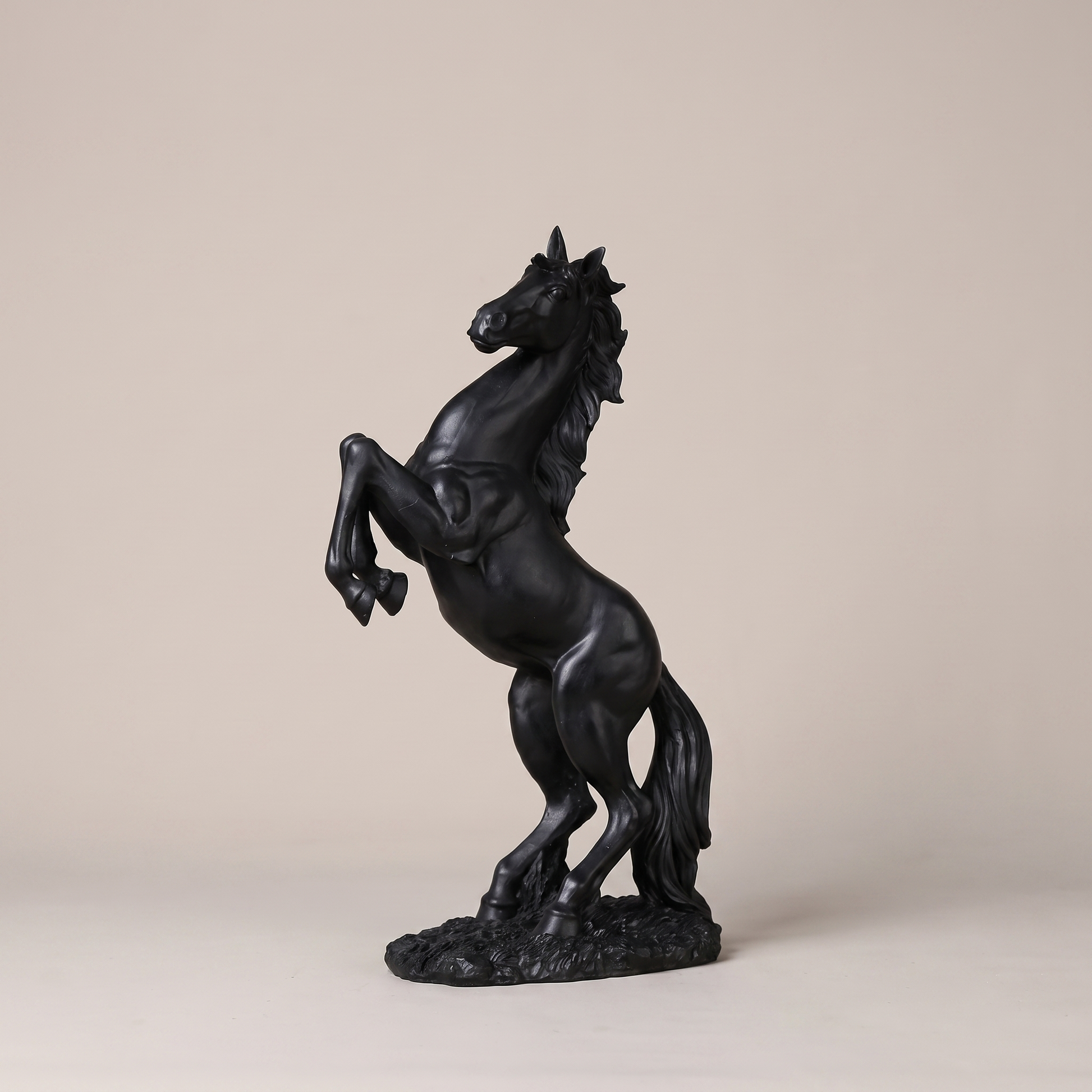 Equira rearing horse figurine - black, studio packshot