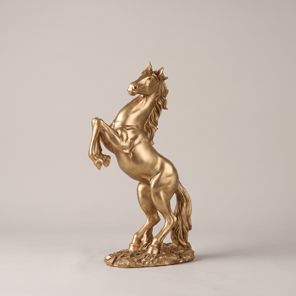 Equira rearing horse figurine - gold, studio packshot