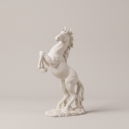 Equira rearing horse figurine - white, studio packshot