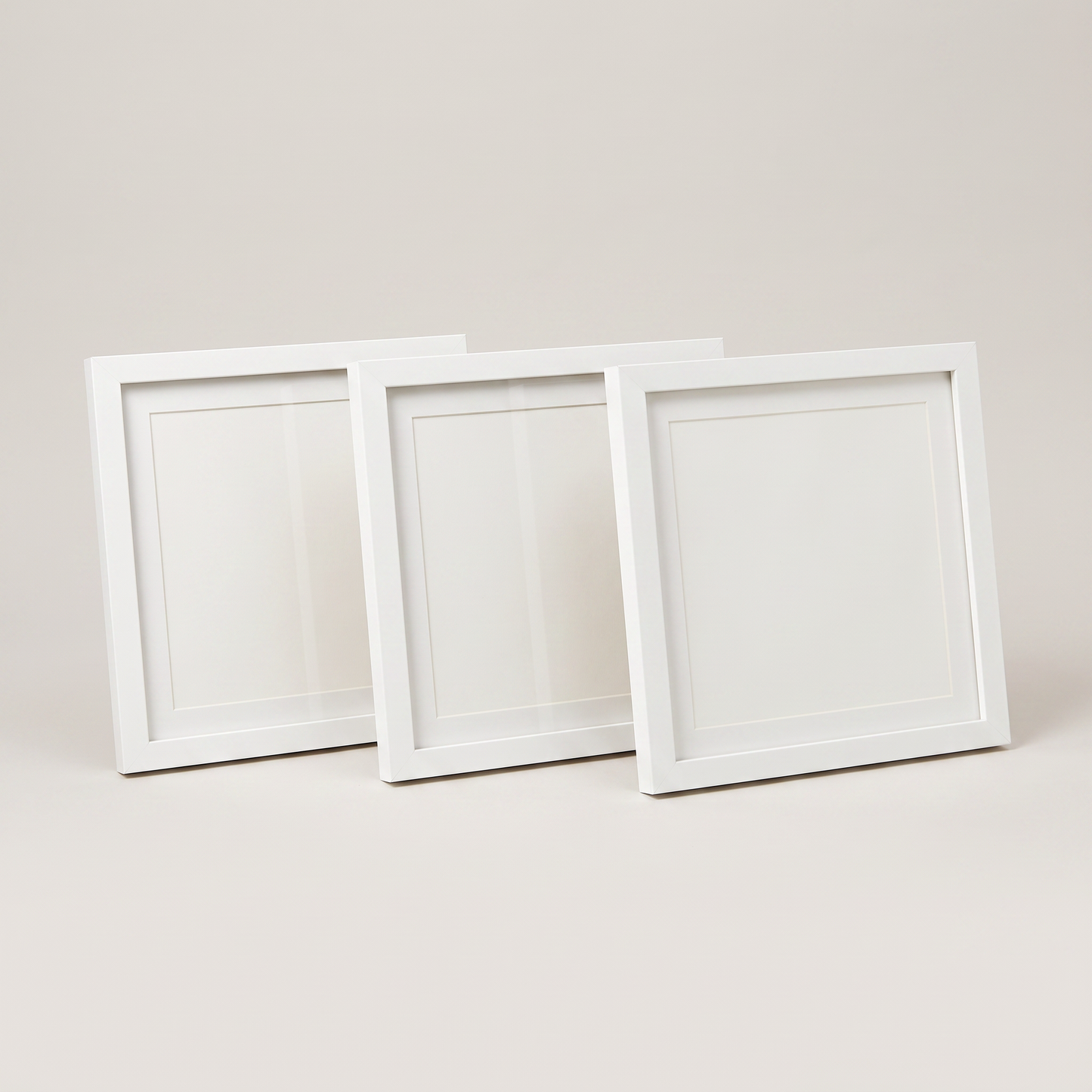 Framora square wooden photo frames, set of 3 - white