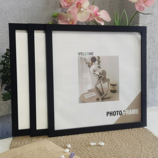 Framora - Square Wooden Photo Frames, Set of 3