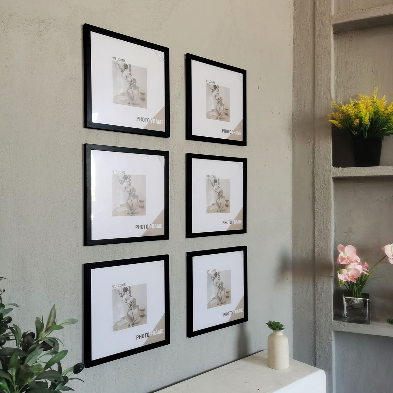 Framora - Square Wooden Photo Frames, Set of 3
