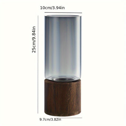 Vitralis - Tinted Glass Vase with Walnut Base