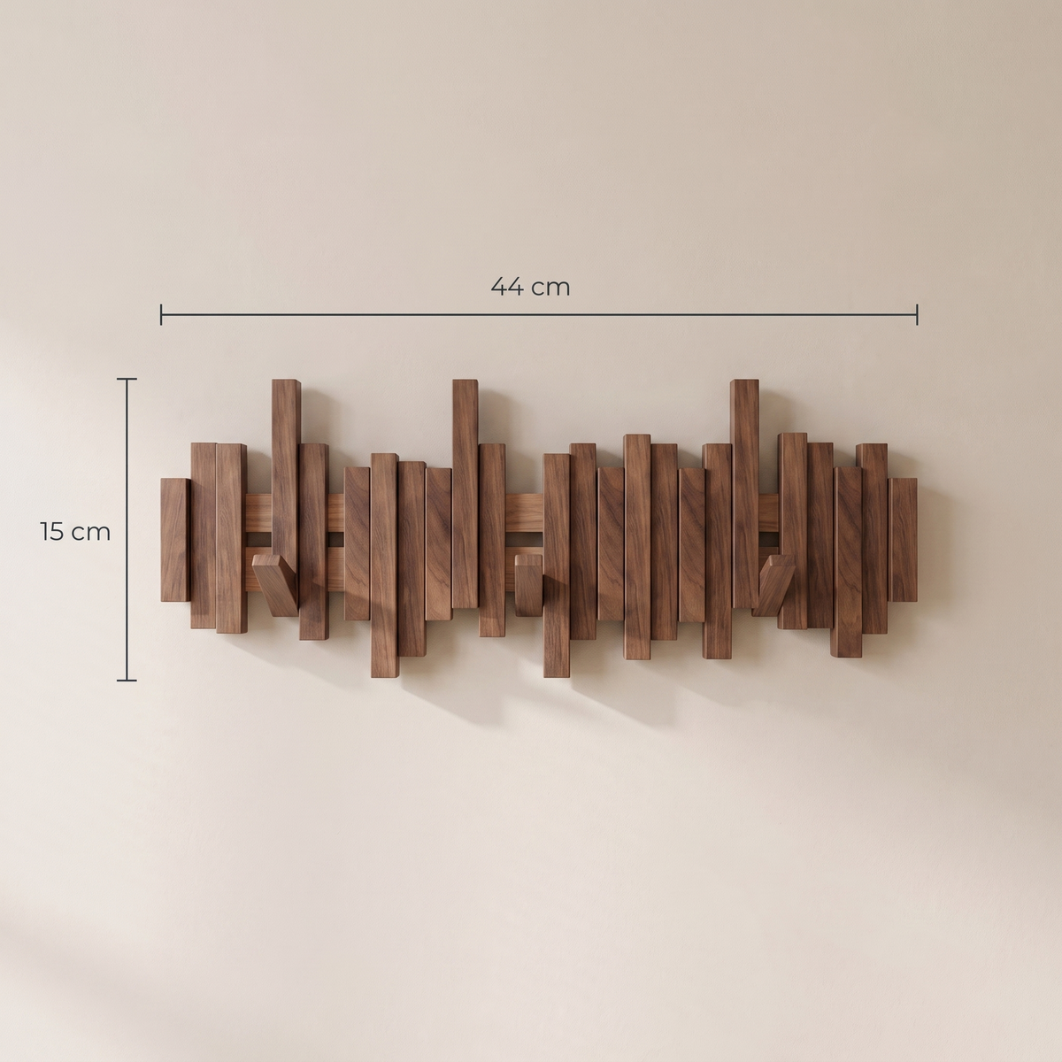OmniPeg piano coat rack with 6 hooks - 44 cm wide, 15 cm high