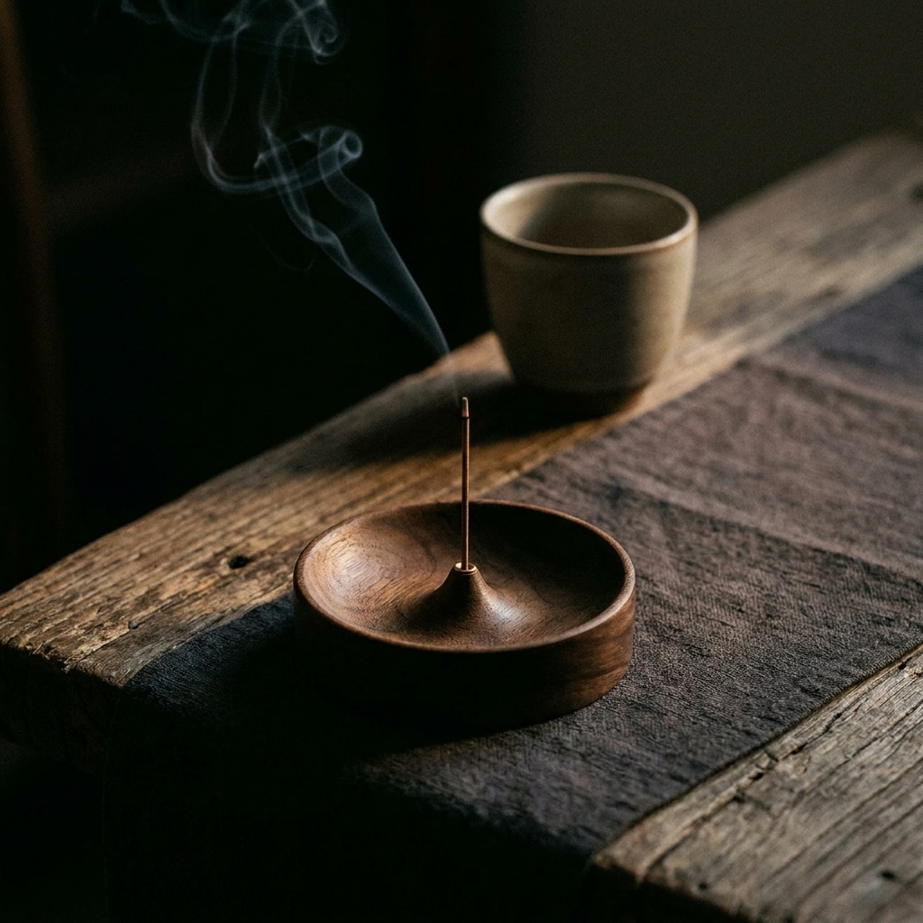 Ashora - Walnut Incense Holder with Ash Catcher
