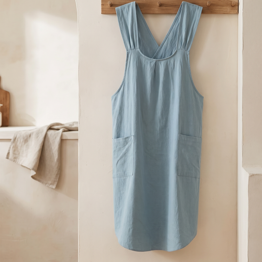 Linora - Cross-Back Cotton Linen Apron
