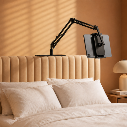 Magnetic Bedside Tablet Holder with Under-Mattress Base lifestyle