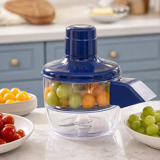 Blue Automatic Wireless Peeler | Cordless Electric Fruit & Vegetable Peeler - 5-Blade Rechargeable Kitchen Tool lifestyle