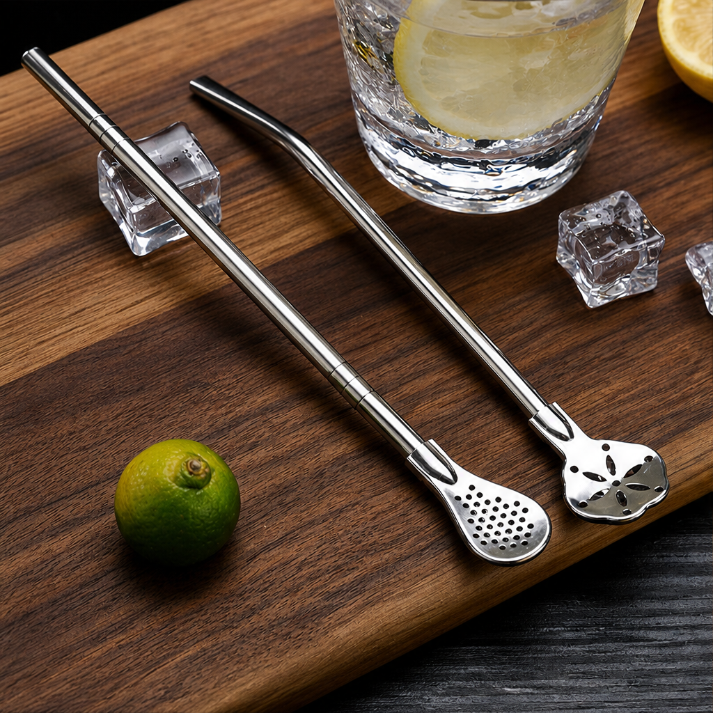 304 Stainless Steel 2-in-1 Straw Spoon lifestyle