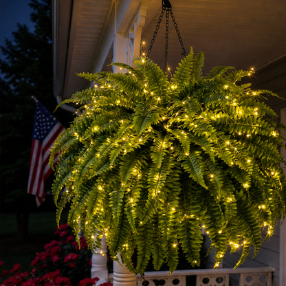 Artificial Boston Fern with Lights lifestyle