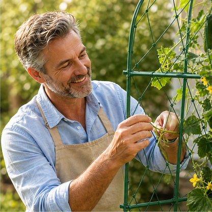 Arched Garden Trellis - Galvanized Steel Plant Support lifestyle
