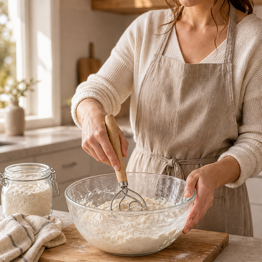 Stainless Steel Danish Dough Whisk lifestyle