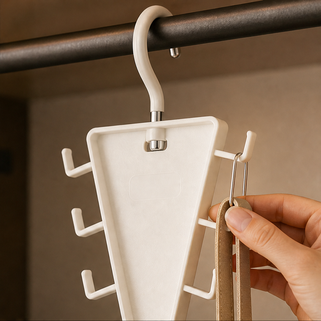 Triangular Wardrobe Organizer with 8 Double-Sided Hooks lifestyle