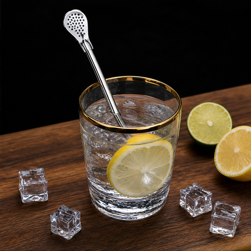 304 Stainless Steel 2-in-1 Straw Spoon lifestyle