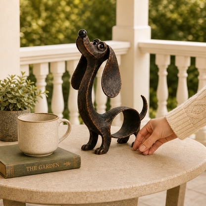 Bronze Dachshund Sculpture, Vintage Design lifestyle