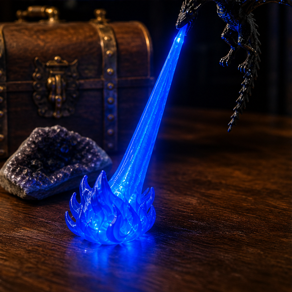 3D Dragon LED Display with Glowing Flame Base lifestyle