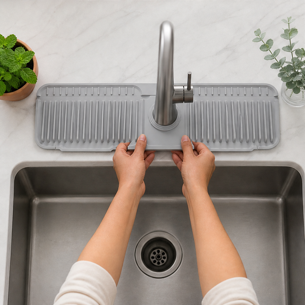 Silicone Faucet Splash Guard & Drain Mat lifestyle