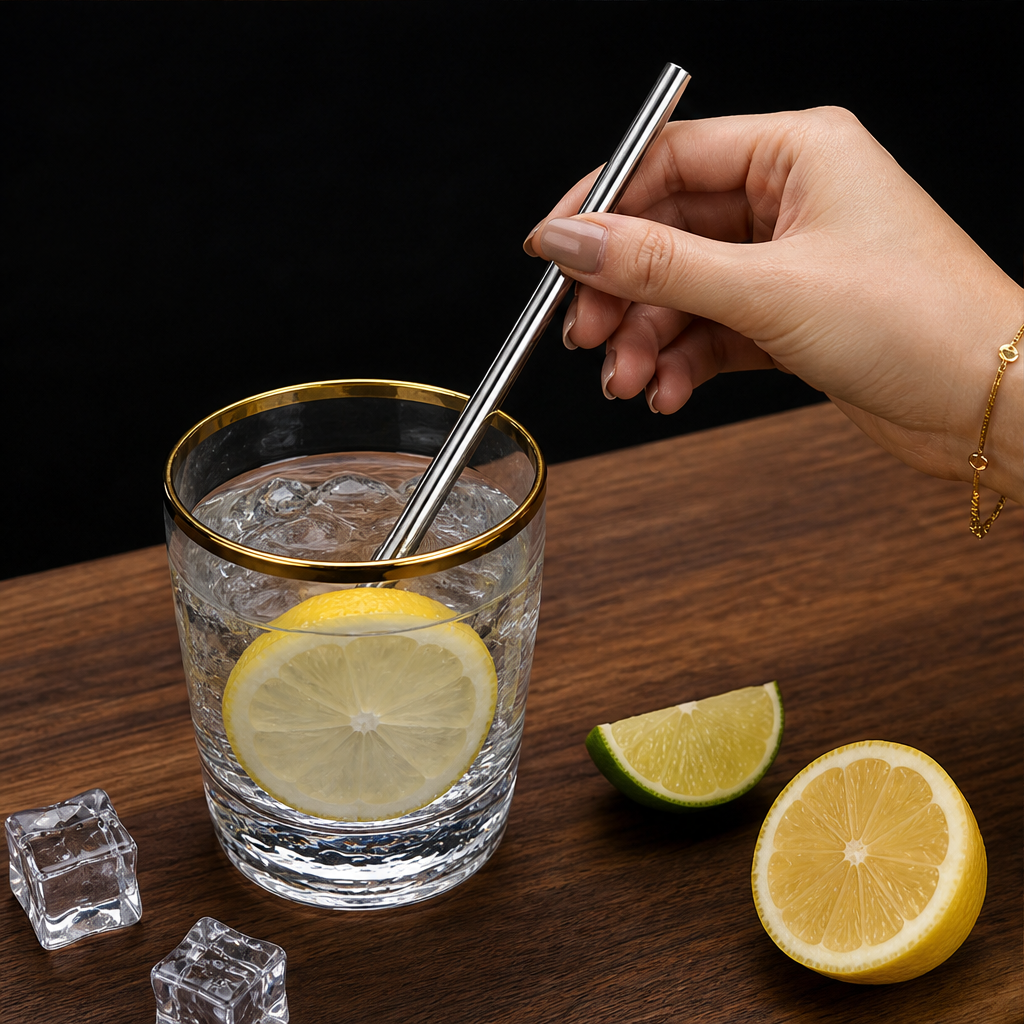 304 Stainless Steel 2-in-1 Straw Spoon lifestyle