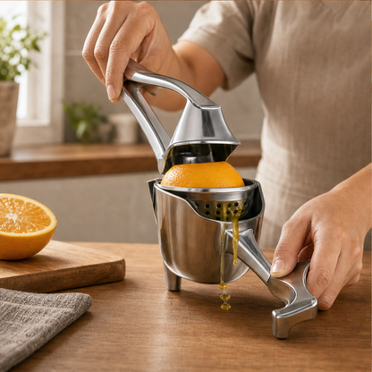 Stainless Steel Hand Press Citrus Juicer lifestyle