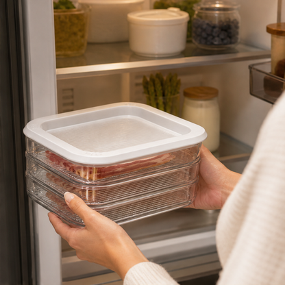 3-Layer Reusable Food Storage Containers with Lids lifestyle