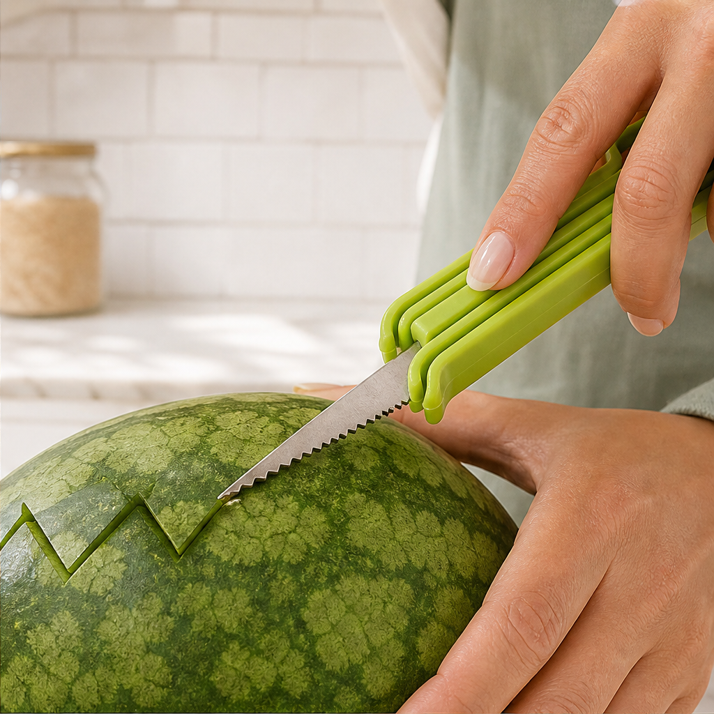 3-in-1 Stainless Steel Melon Baller Scoop Tool lifestyle