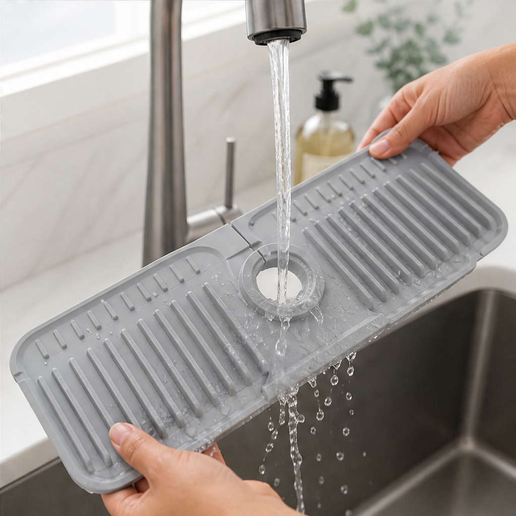 Silicone Faucet Splash Guard & Drain Mat lifestyle