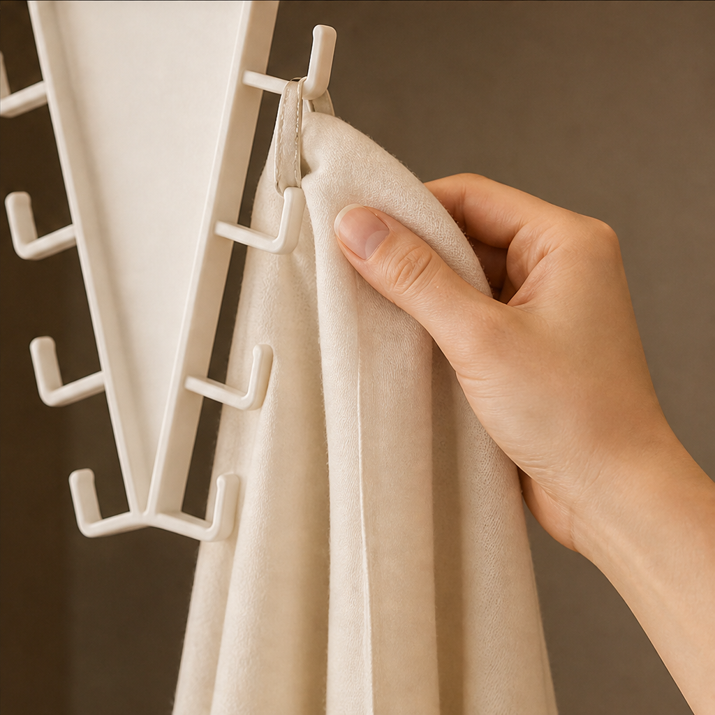 Triangular Wardrobe Organizer with 8 Double-Sided Hooks lifestyle