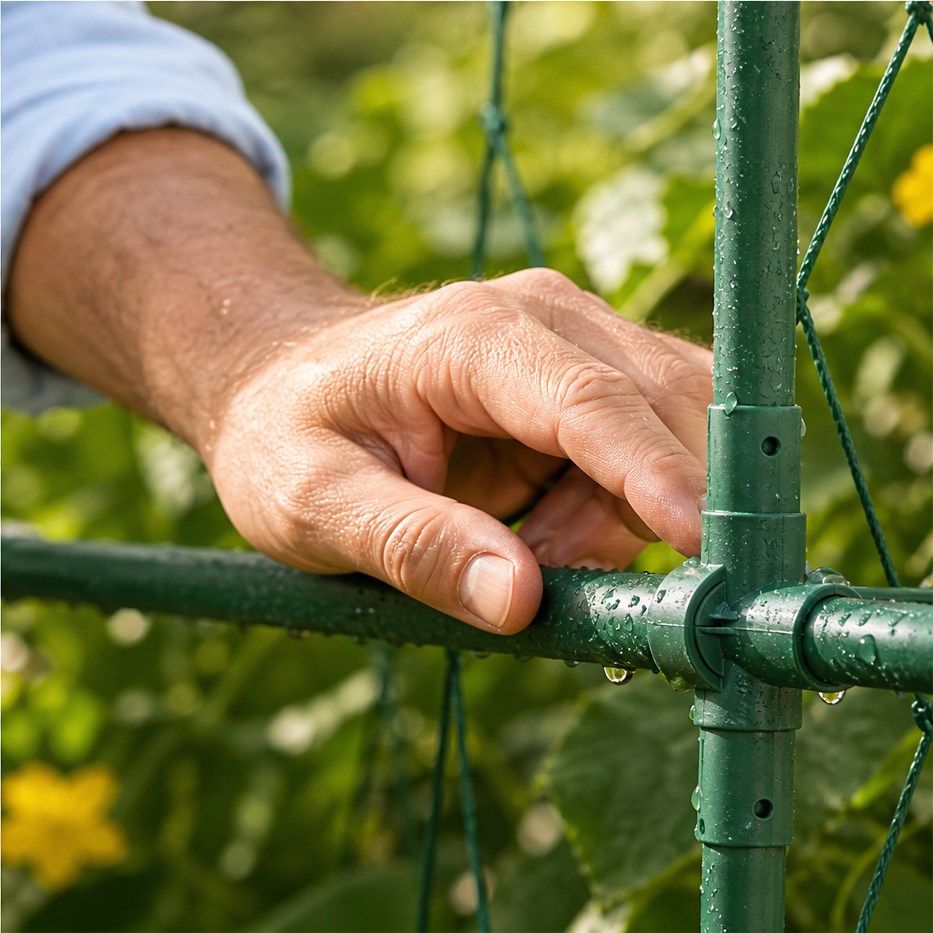 Arched Garden Trellis - Galvanized Steel Plant Support lifestyle