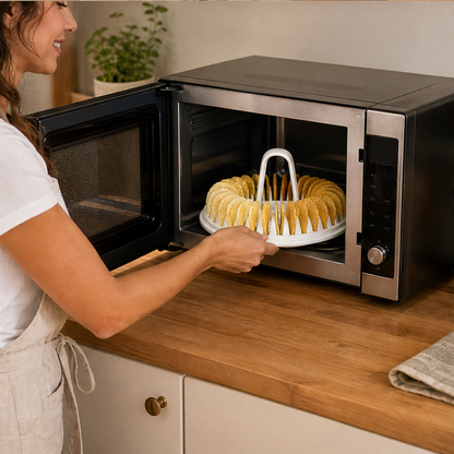 Microwave Potato & Vegetable Chip Maker with Slicer Set lifestyle