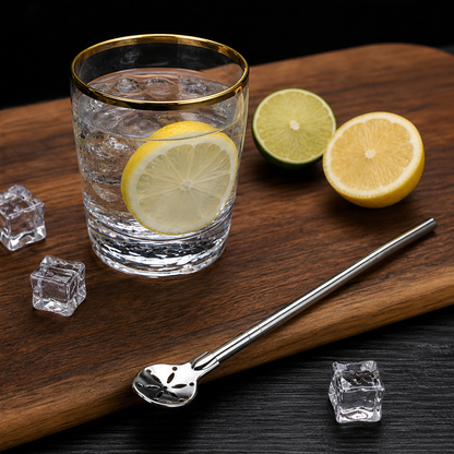 304 Stainless Steel 2-in-1 Straw Spoon lifestyle