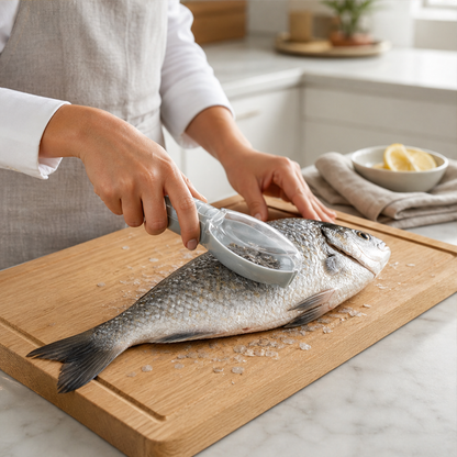 Fish Scale Scraper Peeler with Catch Chamber lifestyle