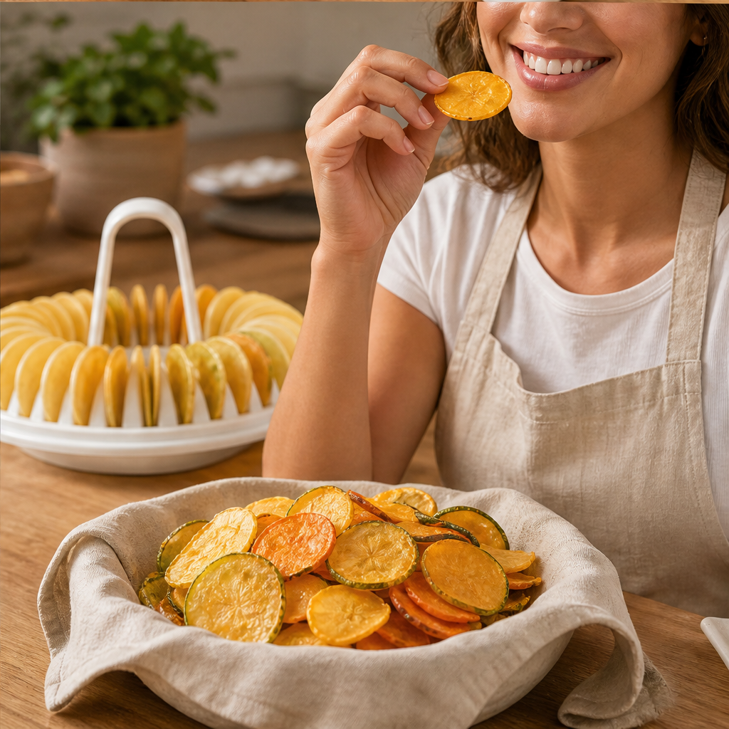 Microwave Potato & Vegetable Chip Maker with Slicer Set lifestyle