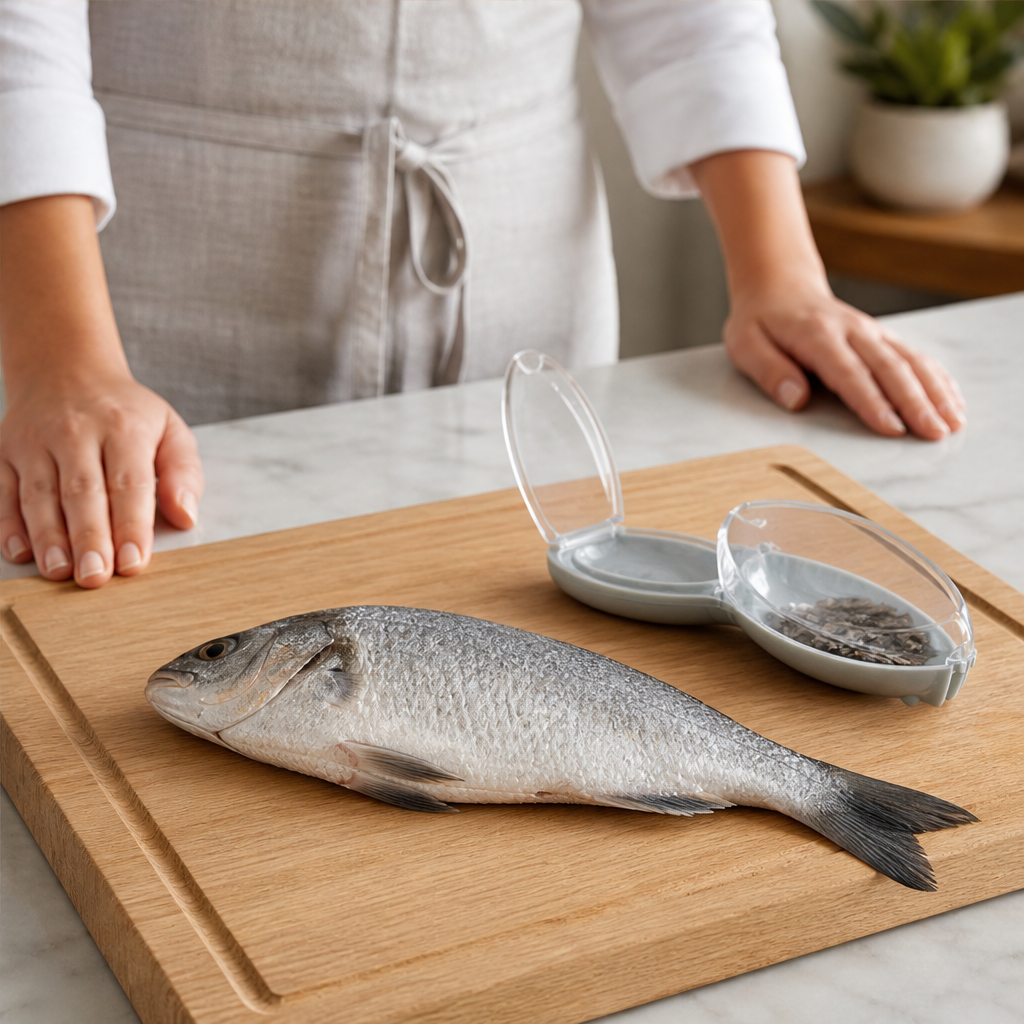 Fish Scale Scraper Peeler with Catch Chamber lifestyle