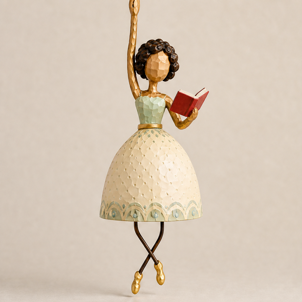 Dancing Lady Hanging Bell Decoration Cream