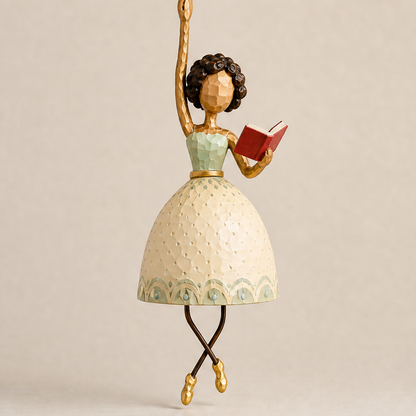 Dancing Lady Hanging Bell Decoration Cream