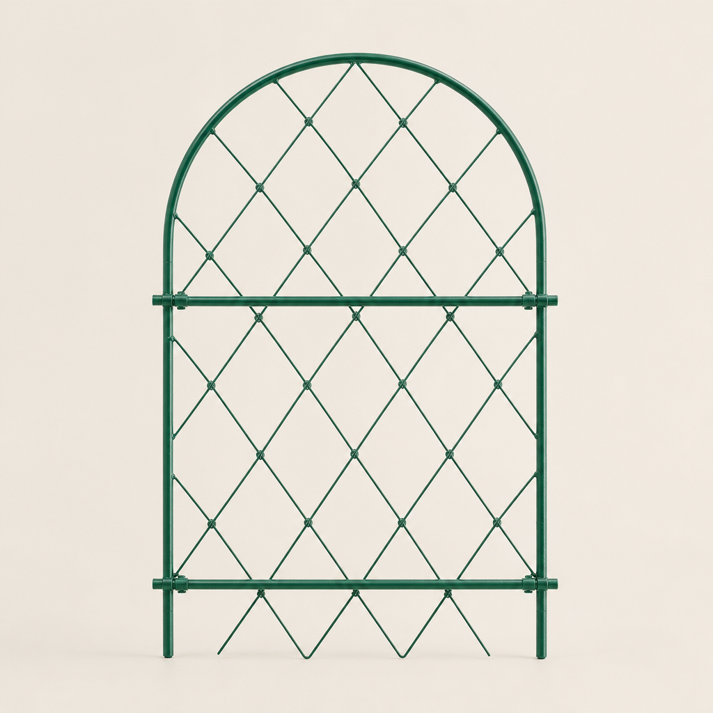 Arched Garden Trellis - Galvanized Steel Plant Support Green
