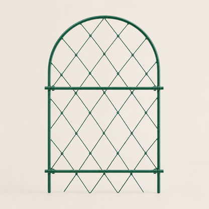 Arched Garden Trellis - Galvanized Steel Plant Support Green