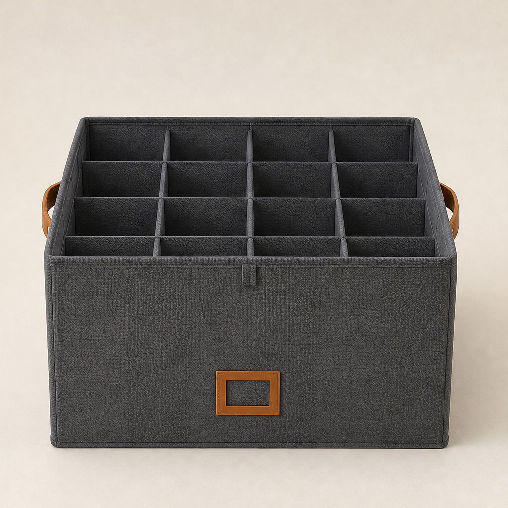 Shoe Organizer with 16 Compartments Grey