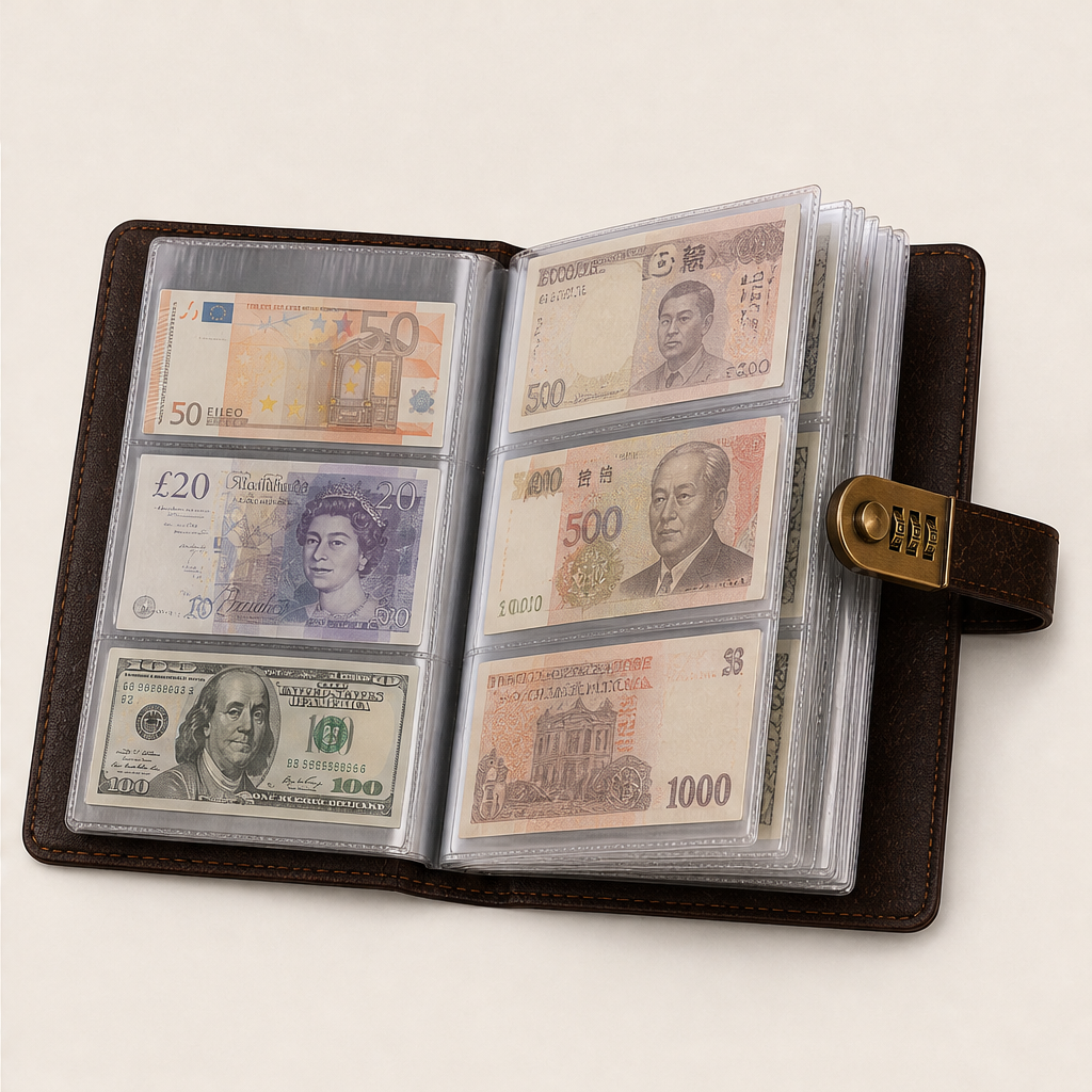 Banknote Collector Album with Combination Lock detail