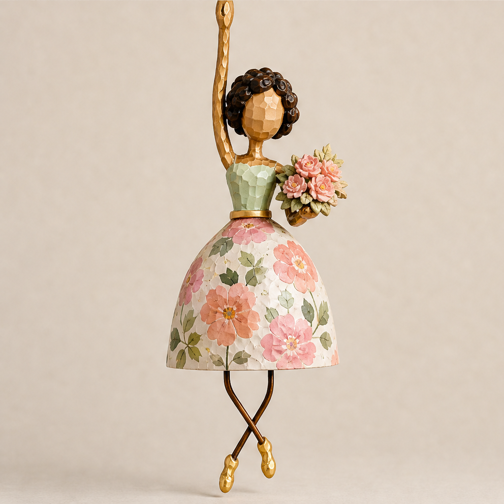 Dancing Lady Hanging Bell Decoration Floral