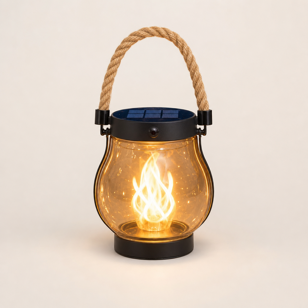 Solar Flame Lantern Black
