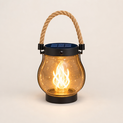 Solar Flame Lantern Black